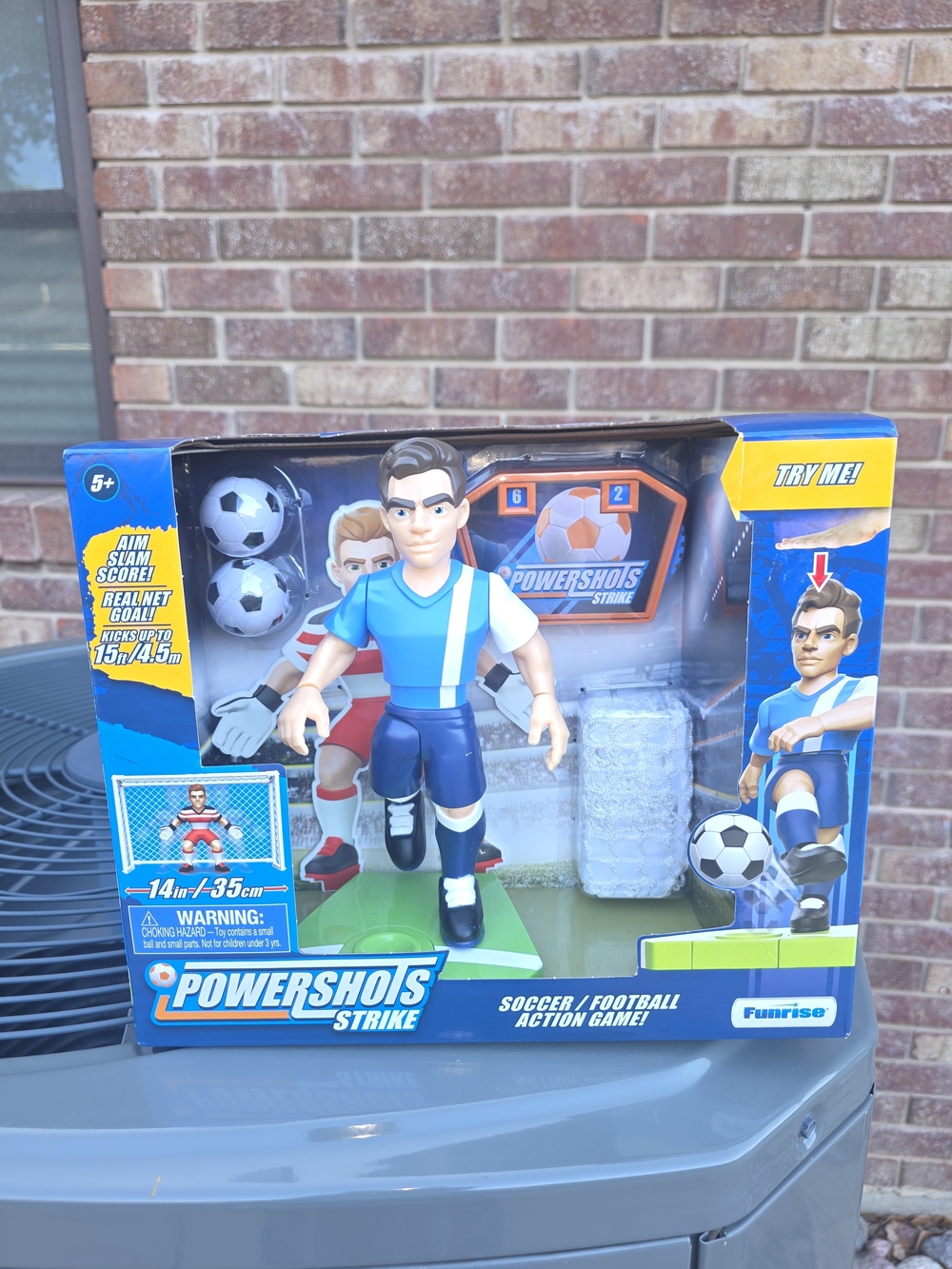 Powershots Strike Blue Soccer Action Figure Playset by Funrise